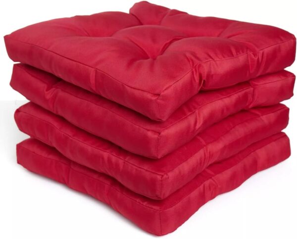 2x Quilted Padded Cushion Chair Seat Pads