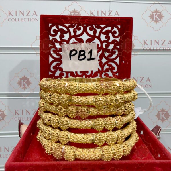 Exclusive 24K Gold-Plated PB 01 to PB 03 designs Bangle Set in various sizes