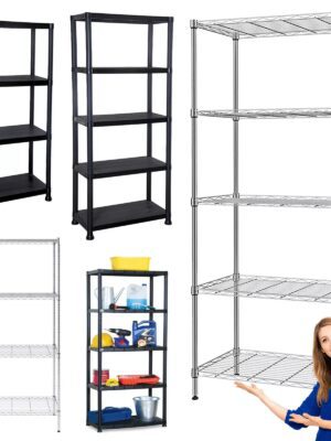 4/5 Tier Metal & Plastic Shelving