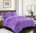 Eleanor Laced Pintuck Diamond Duvet Quilt Cover Set With Pillowcases