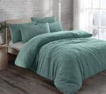 Teddy Bear Fleece Duvet Cover Set With Pillow Case