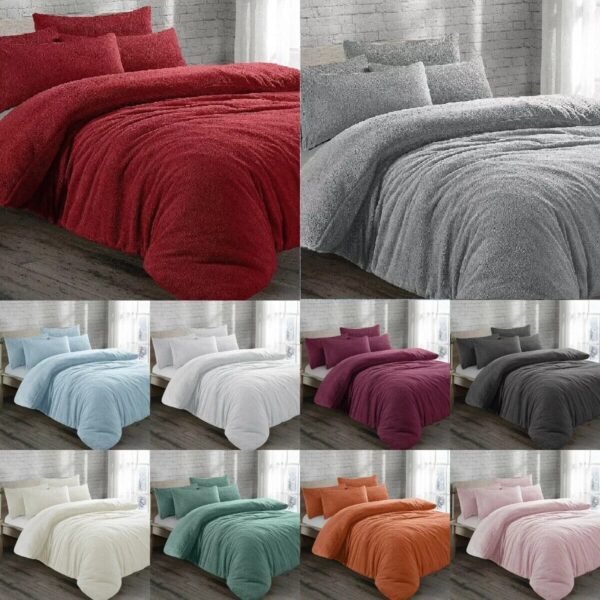 Teddy Bear Fleece Duvet Cover Set With Pillow Case