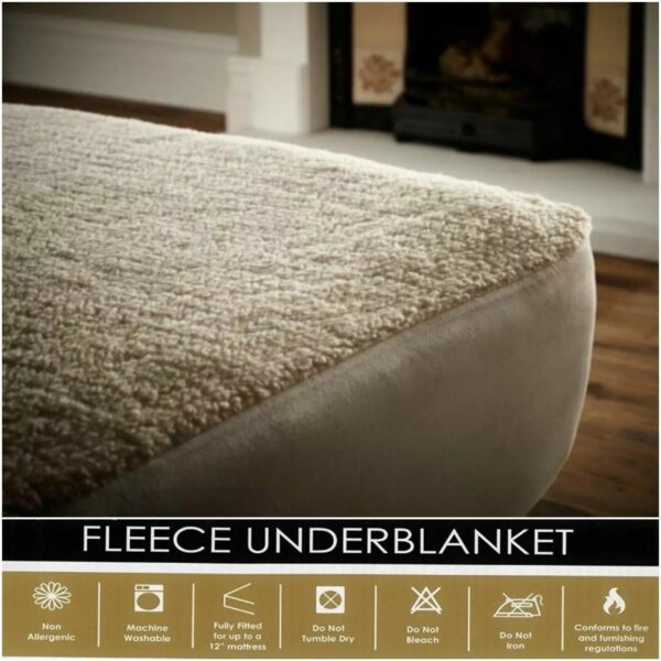 Thermal Fleece Under Blanket Mattress Protector Fitted Sheet