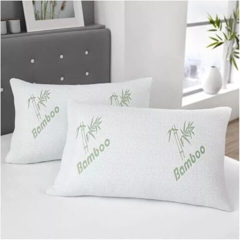 2x Soft Bamboo Memory Foam Pillows