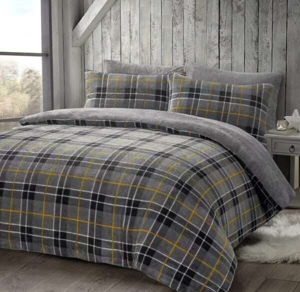 Teddy Tartan Fleece Duvet Cover Set Throw, Cuddles Hoodies