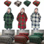 Teddy Tartan Fleece Duvet Cover Set Throw, Cuddles Hoodies