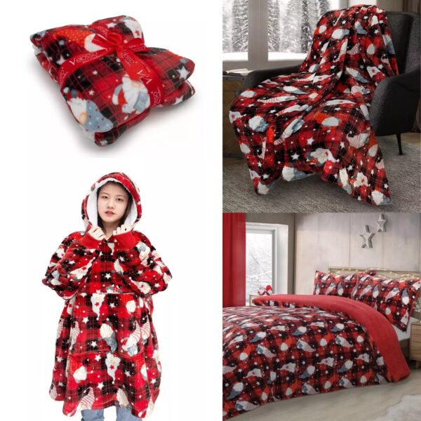 Teddy Gonks Christmas Duvet Cover Set, Throw/Cuddles Hoodies