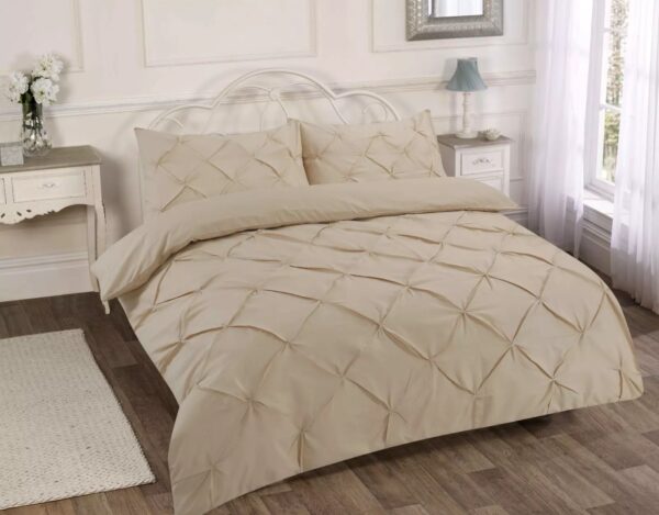 Pintuck Pleated Alexander Duvet Cover Set With Pillowcases