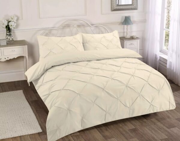 Pintuck Pleated Alexander Duvet Cover Set With Pillowcases