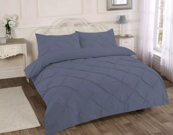 Pintuck Pleated Alexander Duvet Cover Set With Pillowcases