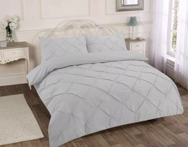 Pintuck Pleated Alexander Duvet Cover Set With Pillowcases