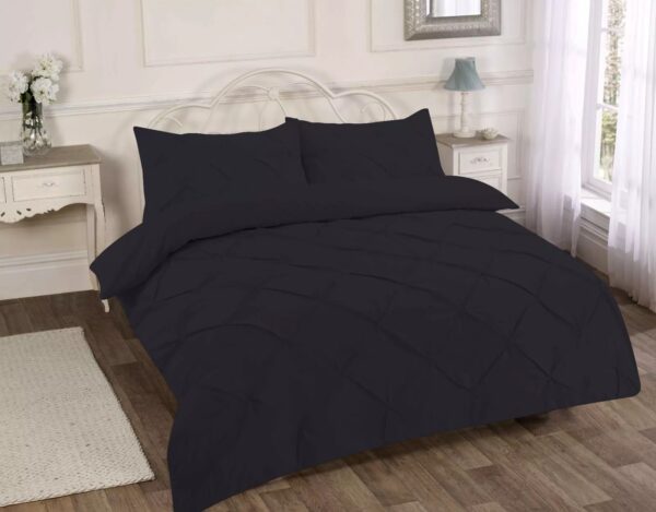 Pintuck Pleated Alexander Duvet Cover Set With Pillowcases