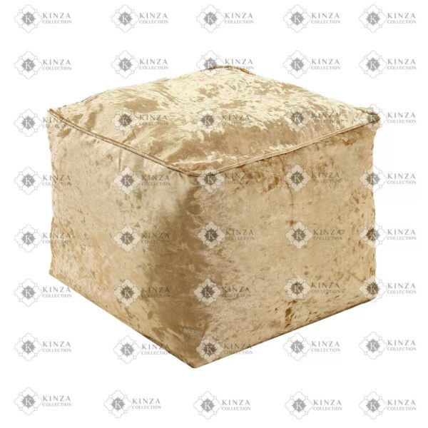 Crushed Velvet Bean Bags Cube Pouffe