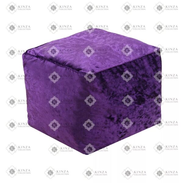 Crushed Velvet Bean Bags Cube Pouffe
