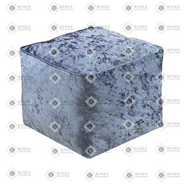 Crushed Velvet Bean Bags Cube Pouffe