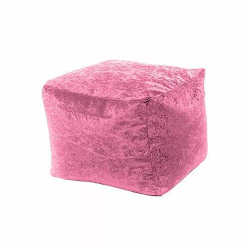 Crushed Velvet Bean Bags Cube Pouffe