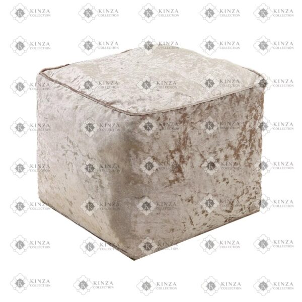 Crushed Velvet Bean Bags Cube Pouffe