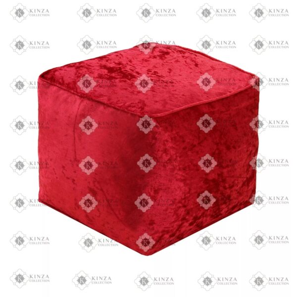 Crushed Velvet Bean Bags Cube Pouffe