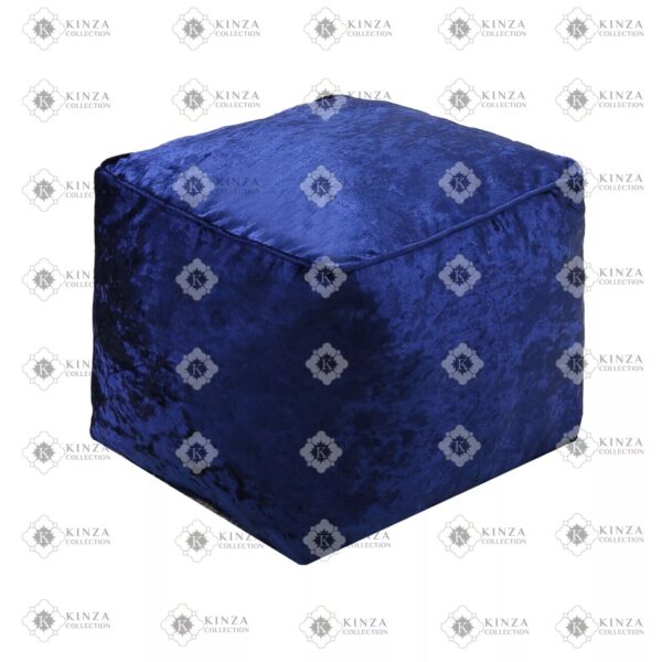Crushed Velvet Bean Bags Cube Pouffe