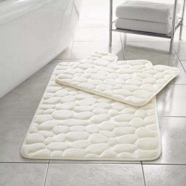 2pcs Pebble Pedestal Bath Mat Set