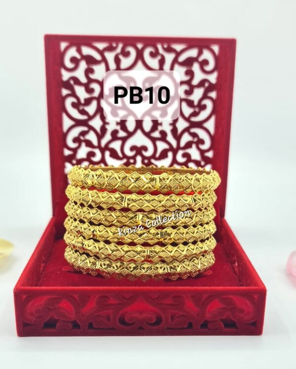 Luxury 24K Gold-Plated Bangle Designs PB 08 to PB 12 - in various sizes
