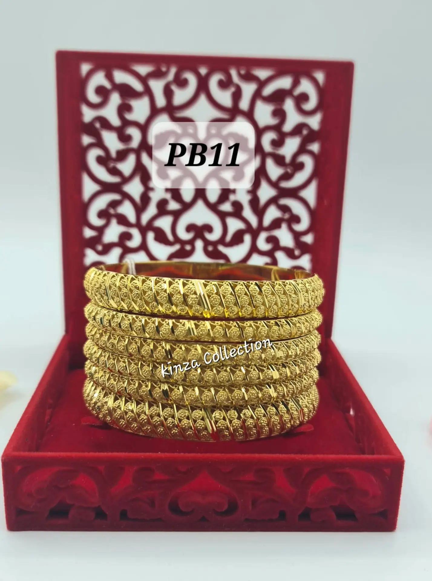 Luxury 24K Gold-Plated Bangle Designs PB 08 to PB 12 - in various sizes