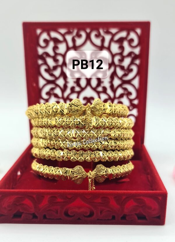 Luxury 24K Gold-Plated Bangle Designs PB 08 to PB 12 - in various sizes