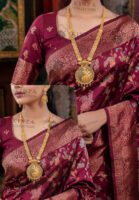 1.5 Gram Gold Plated Rani Haar Mala Set with ear rings RH -002