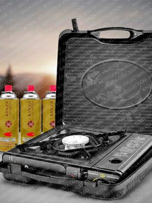 Portable High-Output Single Burner Stove with Quad-Pack Butane Gas Set