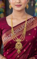 luxury1.5 Gram Gold Plated Rani Haar Mala Set with earrings pair RH-005