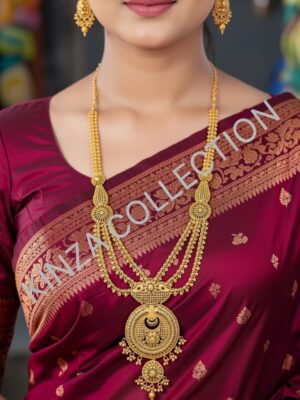 luxury1.5 Gram Gold Plated Rani Haar Mala Set with earrings pair RH-005