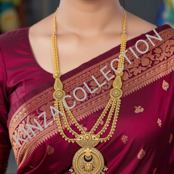 luxury1.5 Gram Gold Plated Rani Haar Mala Set with earrings pair RH-005