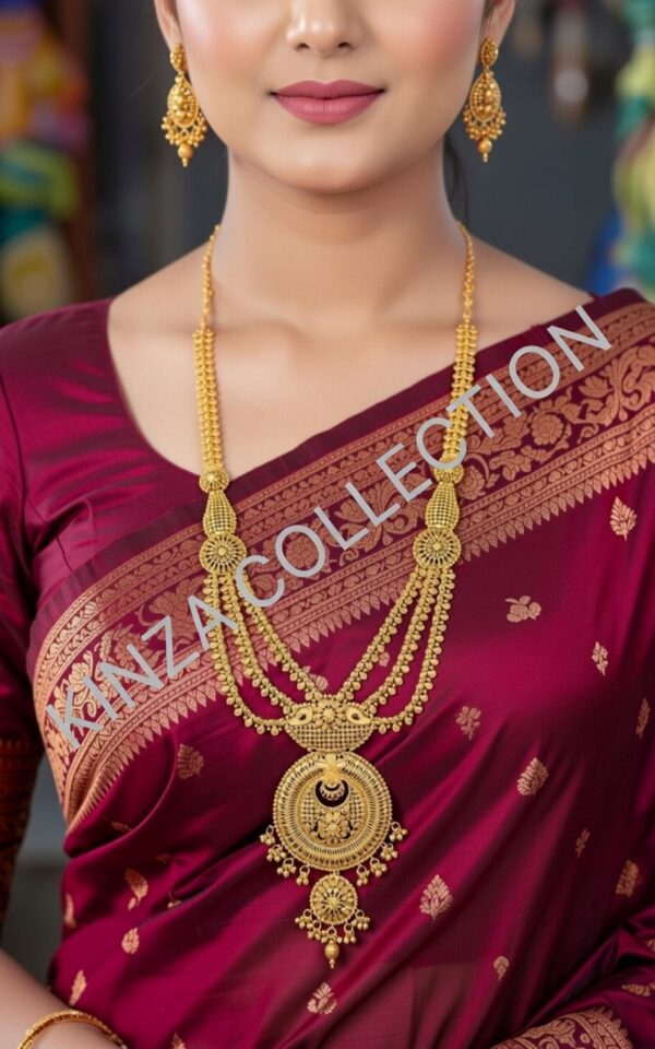 luxury1.5 Gram Gold Plated Rani Haar Mala Set with earrings pair RH-005