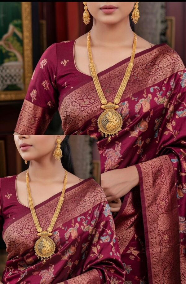 1.5 Gram Gold Plated Rani Haar Mala Set with ear rings RH -002