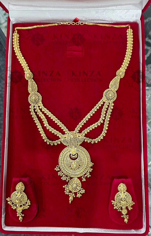 luxury1.5 Gram Gold Plated Rani Haar Mala Set with earrings pair RH-005