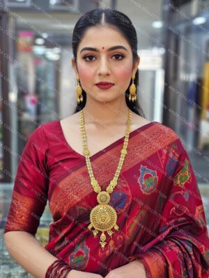 luxury1.5 Gram Gold Plated Rani Haar Mala Set with earrings pair RH-008