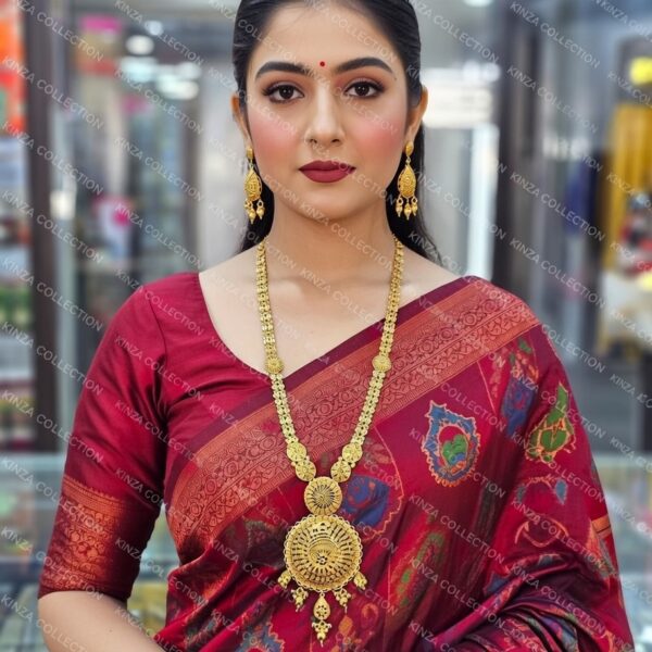 luxury1.5 Gram Gold Plated Rani Haar Mala Set with earrings pair RH-008