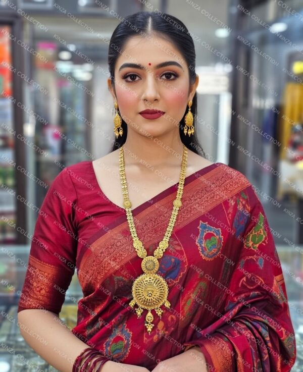 luxury1.5 Gram Gold Plated Rani Haar Mala Set with earrings pair RH-008