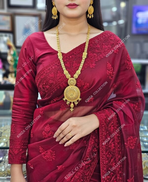 luxury1.5 Gram Gold Plated Rani Haar Mala Set with earrings pair RH-008