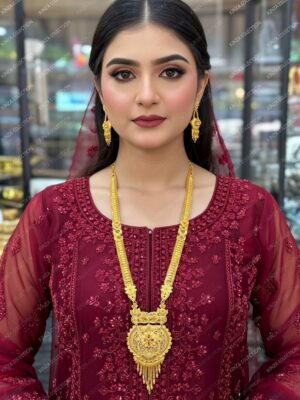 1.5 Gram Gold Plated Rani Haar Mala Set with ear rings RH -009