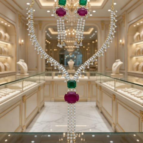 Premium  American Diamond Neckless PN-001