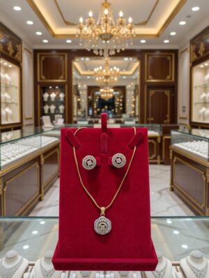 Premium Gold-Plated Pearl Designer Pendant Set  PS-002