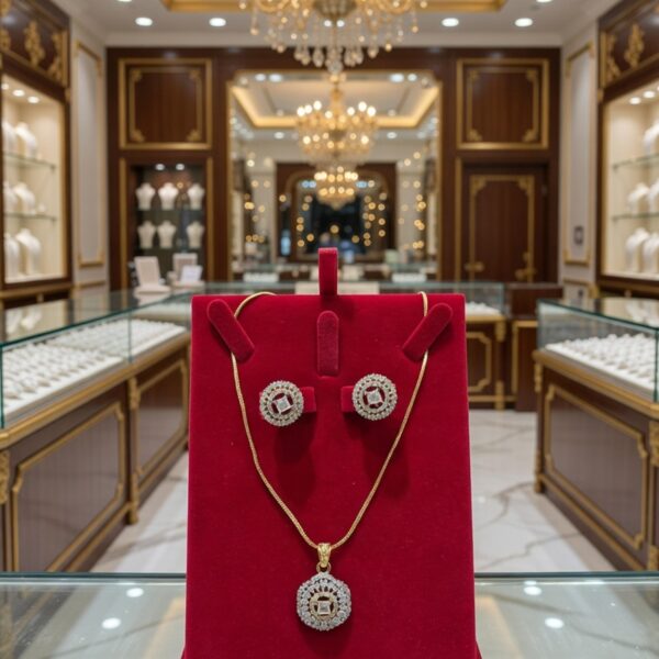 Premium Gold-Plated Pearl Designer Pendant Set  PS-002