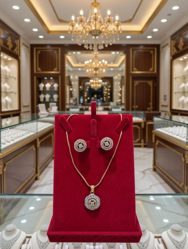 Premium Gold-Plated Pearl Designer Pendant Set  PS-002