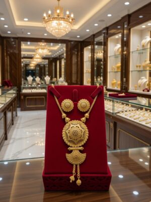 Premium Gold-Plated Pearl Designer Pendant Set  PS-006