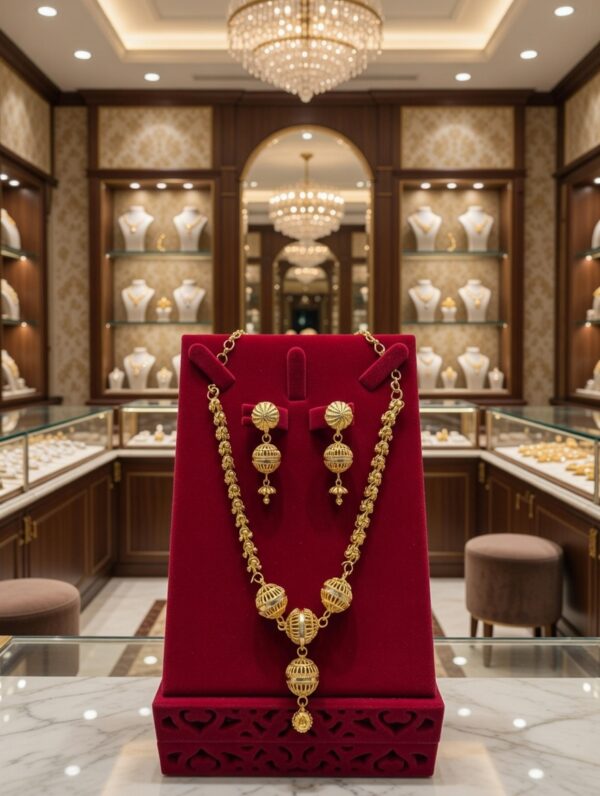 premium gold plated pearl designer pendant set ps 001 Premium Gold-Plated Pearl Designer Pendant Set PS-007