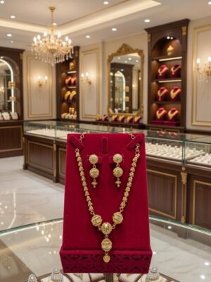 Premium Gold-Plated Pearl Designer Pendant Set  PS-007