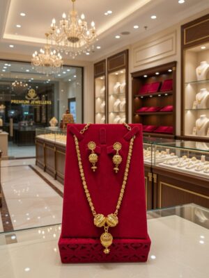 Premium Gold-Plated Pearl Designer Pendant Set  PS-008