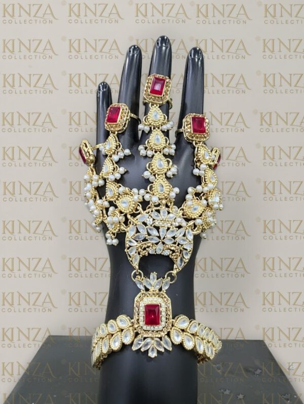 Antique Gold-Plated Bridal Hathphool HP-001