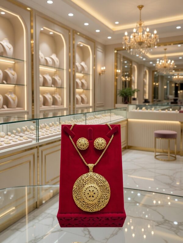 Premium Gold-Plated Pearl Designer Pendant Set  PS-010